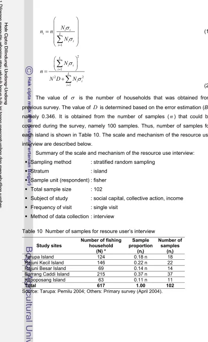 Table 10  Number of samples for resoure user’s interview 