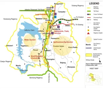 Figure 6 Land use around major axis in Purwakarta