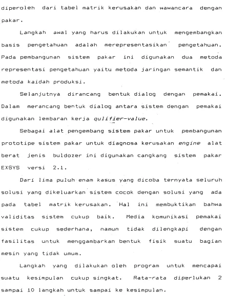 tabel matrik kerusakan. Hal 