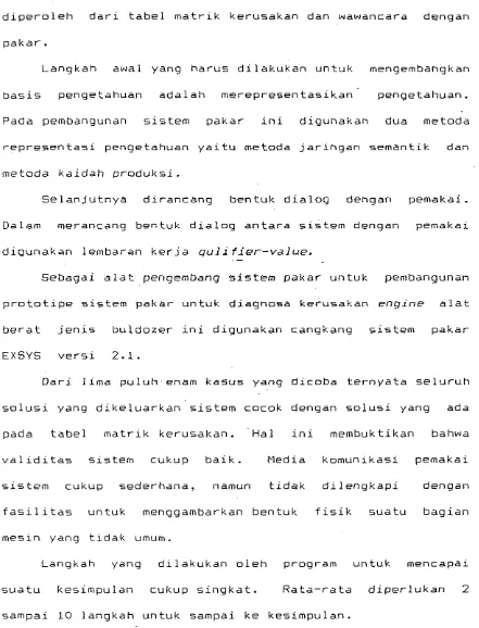 tabel matrik kerusakan. Hal 