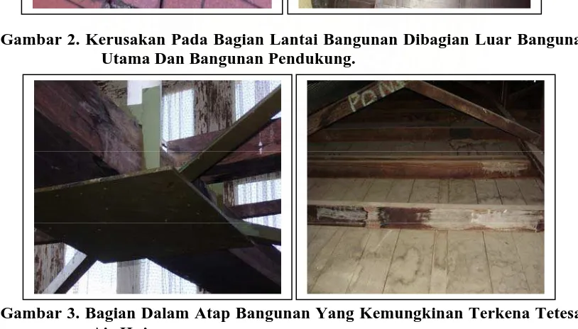 Gambar 3. Bagian Dalam Atap Bangunan Yang Kemungkinan Terkena Tetesan Air Hujan. 