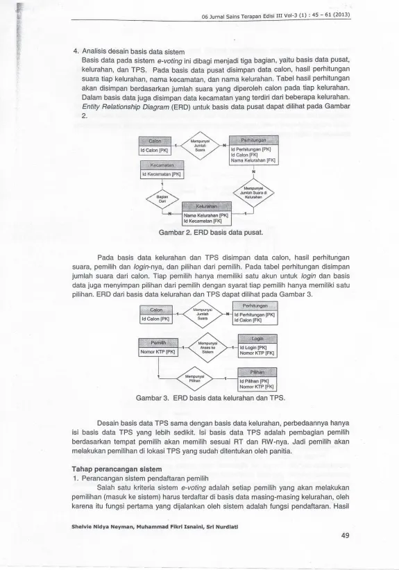 Tabel hasil perhitungan