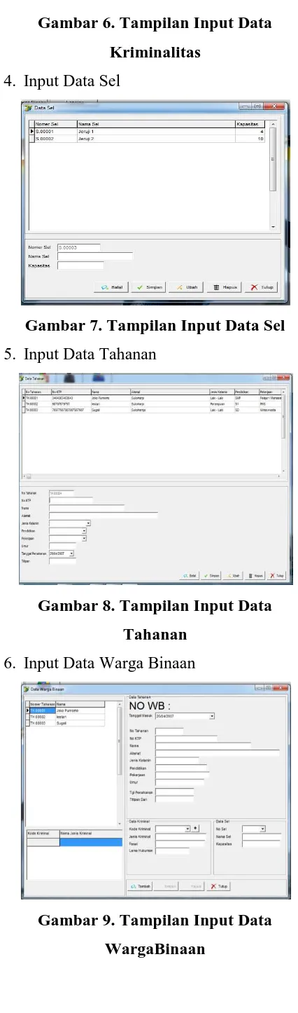 Gambar 7. Tampilan Input Data Sel 