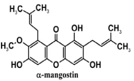 Gambar 2. Struktur kimia α-mangostin (Walker, 2007) 