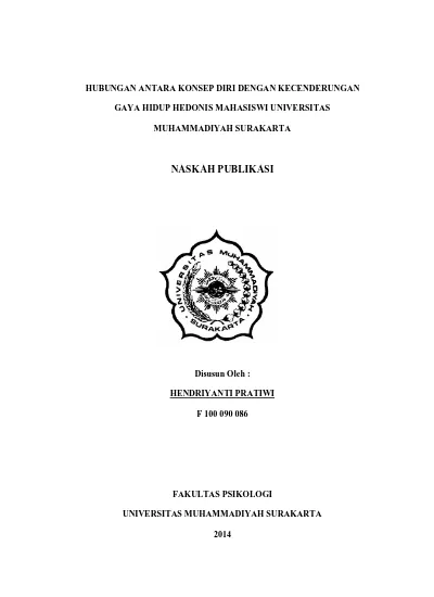 HUBUNGAN ANTARA KONSEP DIRI DENGAN KECENDERUNGAN GAYA HIDUP HEDONIS ...