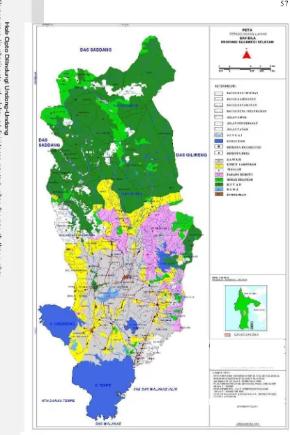 Gambar 7. Peta penggunaan lahan DAS Bila Sulawesi Selatan Tahun 2003. 