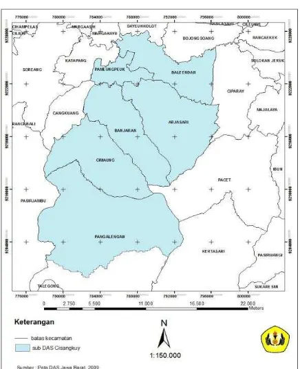 Gambar 1. Peta Lokasi Sub Das Cisangkuy  