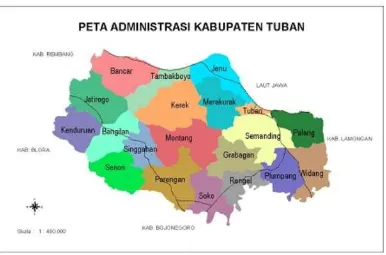 Gambar 1 : Peta Kabupaten Tuban (Sumber: http://sahahermanto.wordpress.com)  