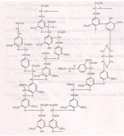 Gambar 9. Cara-cara akohol bergabung dalam lignin 