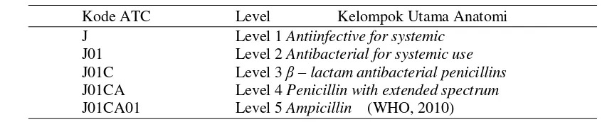 Tabel 1  Makna Kode Ampicilin 