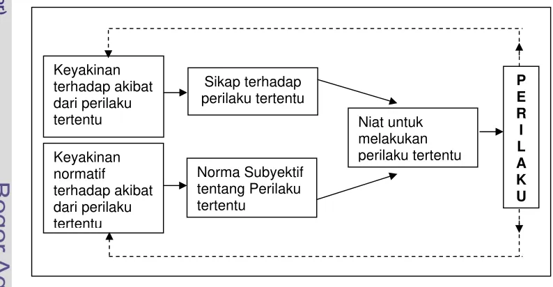 Gambar 4. Model Hubungan antara Pengetahuan, Sikap, Niat dan Perilaku (Ajzen, 2007) 
