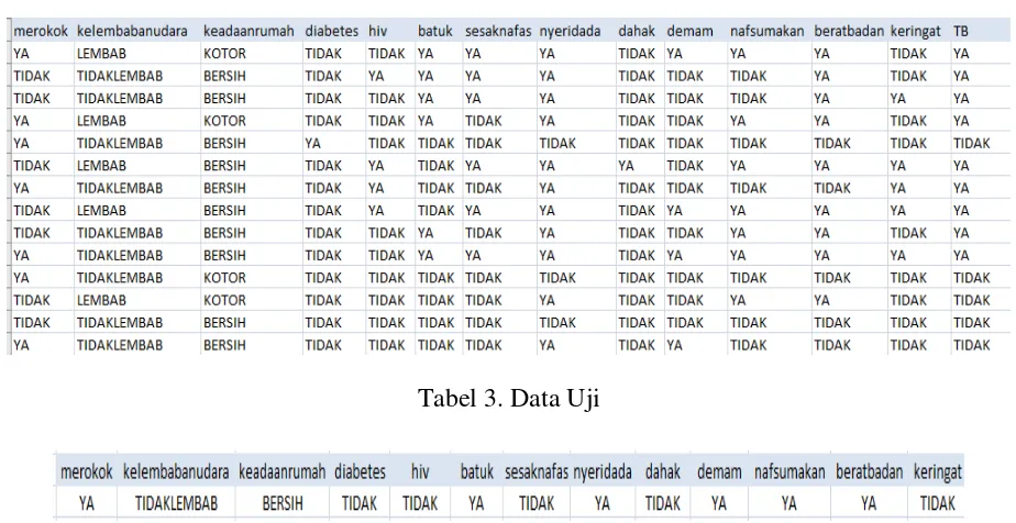 Tabel 3. Data Uji 