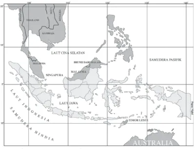 Gambar 2.1 Peta Indonesia dan negara-negara tetangga.