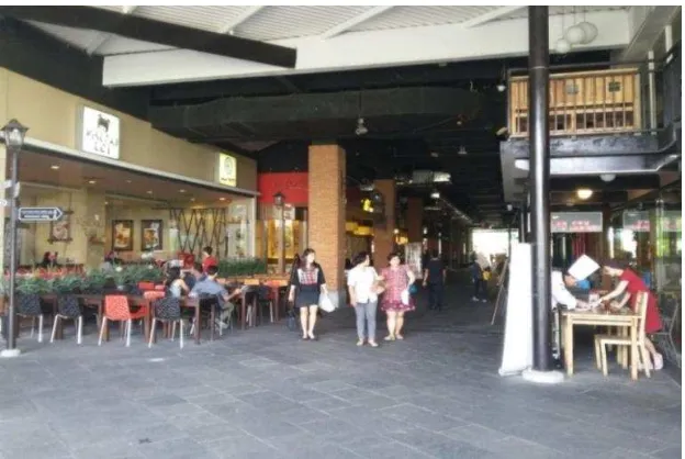 Gambar 1.3. Area makan Food Walk Solo Paragon Lifestyle Mall. (Sumber: Dokumentasi pribadi) 
