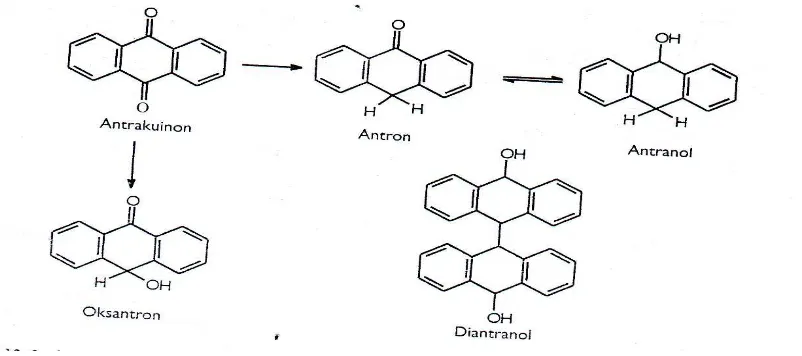 Gambar 1. Struktur Kimia Senyawa Antrakuinon dan turunannya 