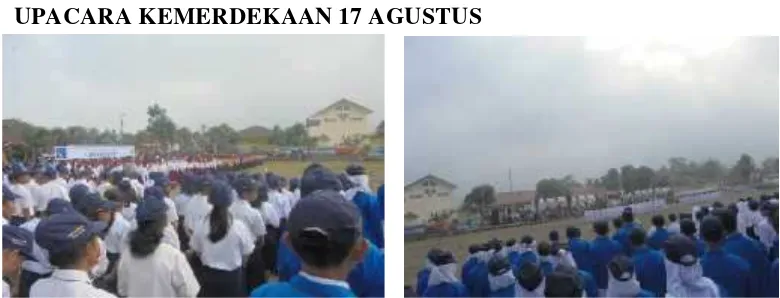 Gambar 6 dan 7. Upacara Hari Kemerdekaan 17 Agustus di Lapangan SMP N 3 Pakem