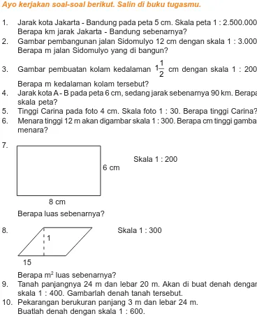 Gambar pembangunan jalan Sidomulyo 12 cm dengan skala 1 : 3.000.Berapa km jarak Jakarta - Bandung sebenarnya?Berapa m jalan Sidomulyo yang di bangun?