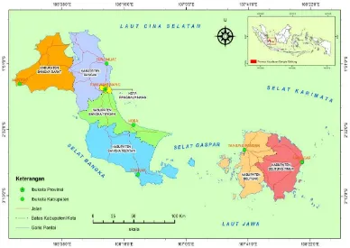 Gambar 2.1 Peta Kabupaten/Kota di Provinsi Kepulauan Bangka Belitung 