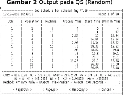 Gambar 2 Output pada QS (Random)
