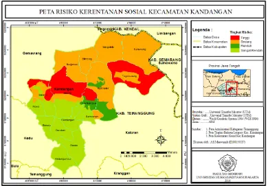 Gambar 2. Peta Risiko Kerentanan Sosial Kecamatan Kandangan. 