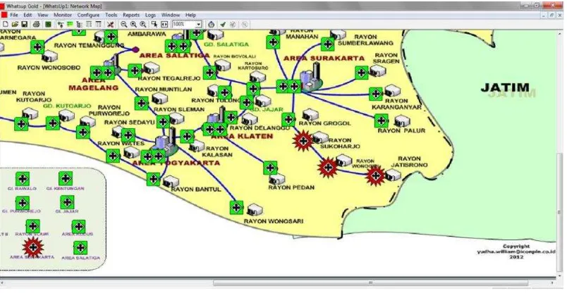 Gambar 2. Peta jaringan komputer Area Surakarta (Sumber: Data PLN) 