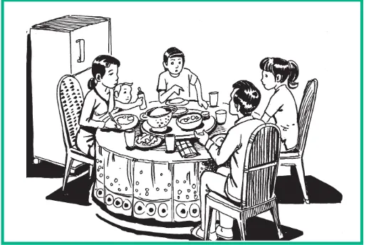Gambar 5.6 Makan bersama keluarga