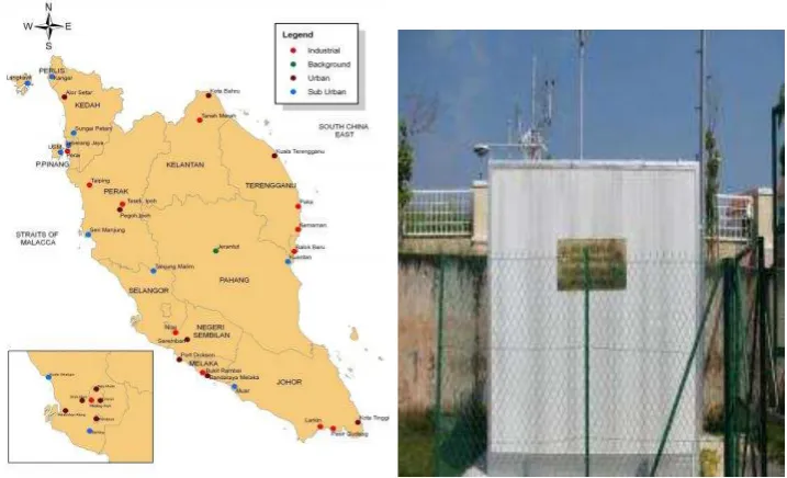 Figure 2.1: The air quality stations in Malaysia. 