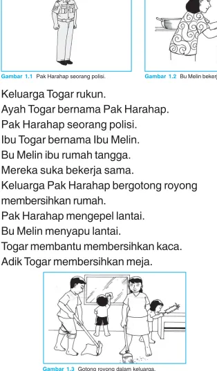 Gambar 1.2 Bu Melin bekerja di rumah.