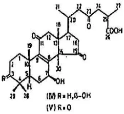 Gambar 1. Struktur Ganoderic acid (Hirotani et al., 1993)  