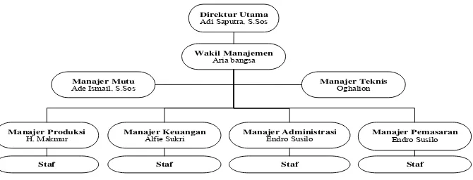 Gambar 6. Struktur Organisasi PT APP (Sumber : PT APP, 2007) 
