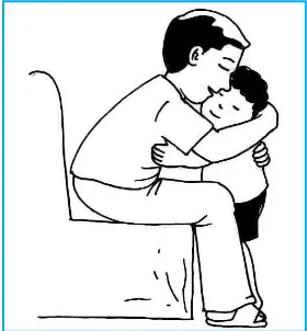 Gambar 2.12  Ayah memeluk anak.