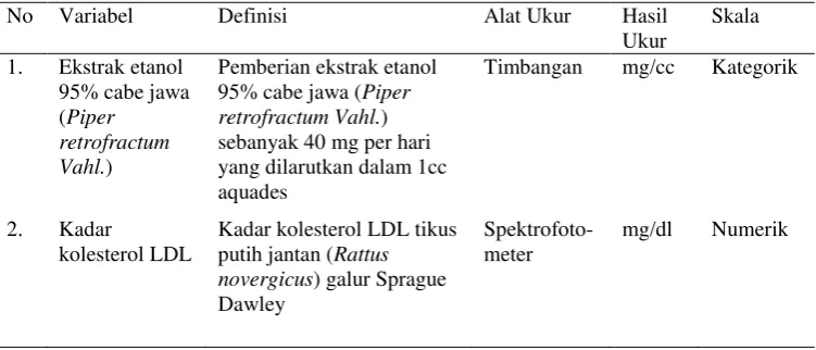 Tabel 1. Definisi operasional 
