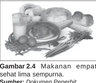 Gambar 2.4 Makanan empatsehat lima sempurna.
