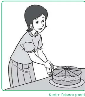 Gambar 3.1 Ibu memotong kue tart