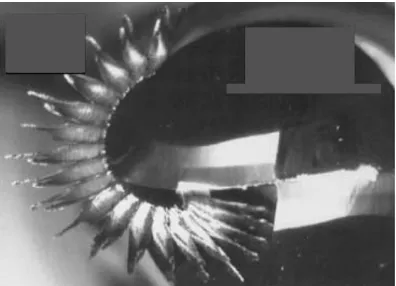 Figure 2.6 Chip during material removal due to adhesion (Koshy et al., 2002) 