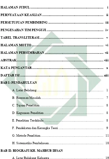 TABEL TRANSLITERASI ..........................................................................