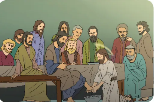 Gambar 11.1 Yesus membasuh kaki murid-murid-Nya sebagai 