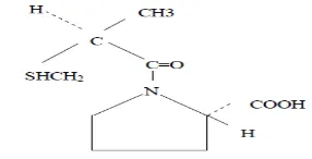 Gambar 1. Struktur Molekul Kaptopril (Depkes, 1995) 
