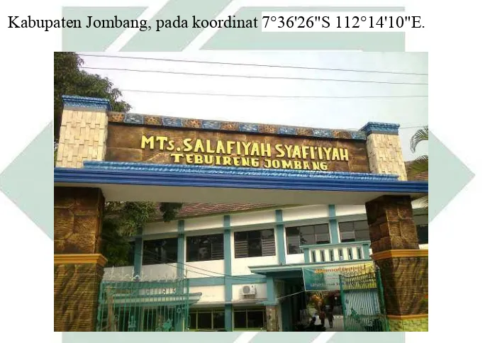 Gambar 3.1 Gerbang MTs Salafiyah Syafi’iyah Tebuireng 