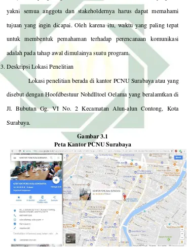 Gambar 3.1 Peta Kantor PCNU Surabaya 