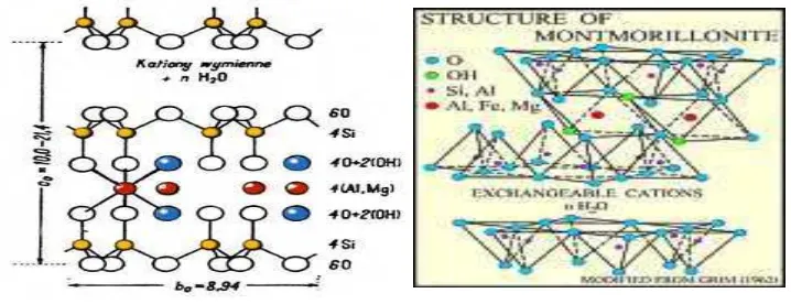 Gambar 2. Struktur Molekul Monmorillonit 