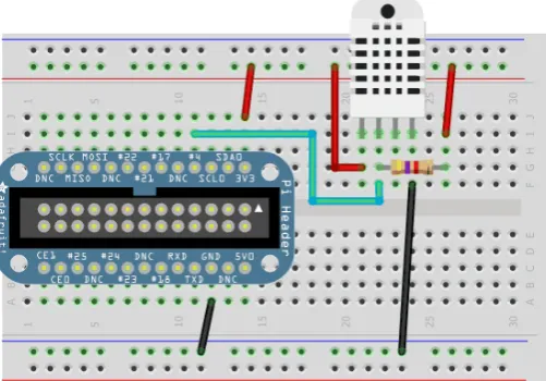 Figure 2.1.2: DHT11 connected to GPIO4 