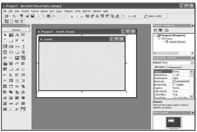 Gambar 2.6  Ruang Kerja Microsoft Visual Basic 6.0 
