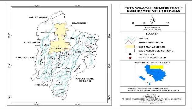 Gambar 5  Peta Wilayah Administratif Kabupaten Deli Serdang 