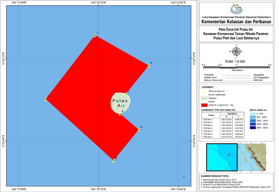 Gambar 6. Peta Zona Inti Pulau Air 