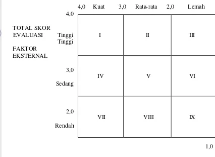 Gambar 4 Matriks Internal-Eksternal (IE) 