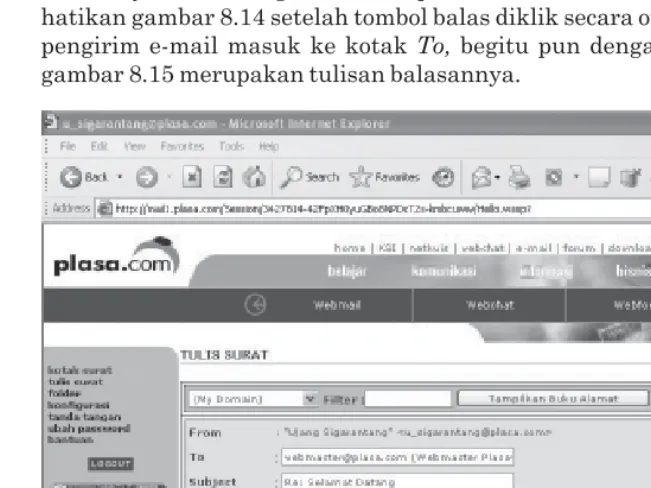 Gambar 8.14  Membalas e-mail