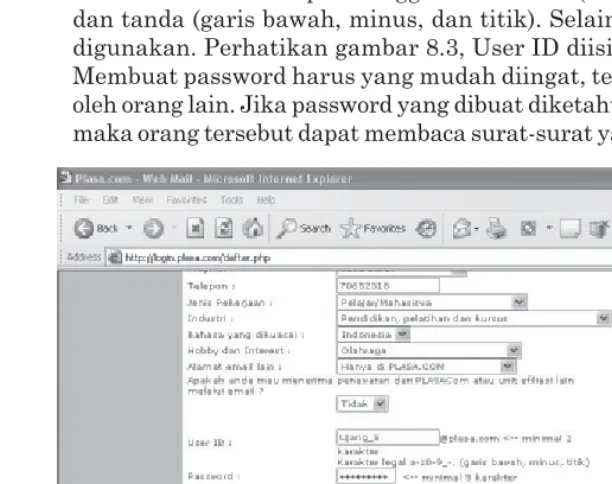 Gambar 8.2 Formulir pendaftaran plasa.com