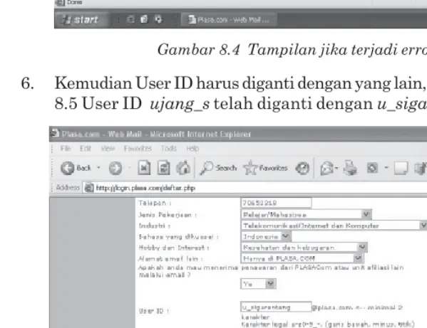 Gambar 8.5  Penggantian User ID
