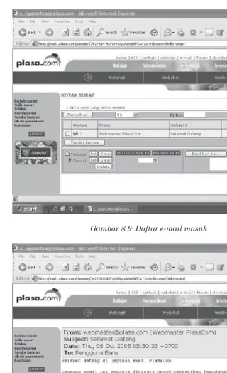 Gambar 8.10  Tampilan isi e-mail
